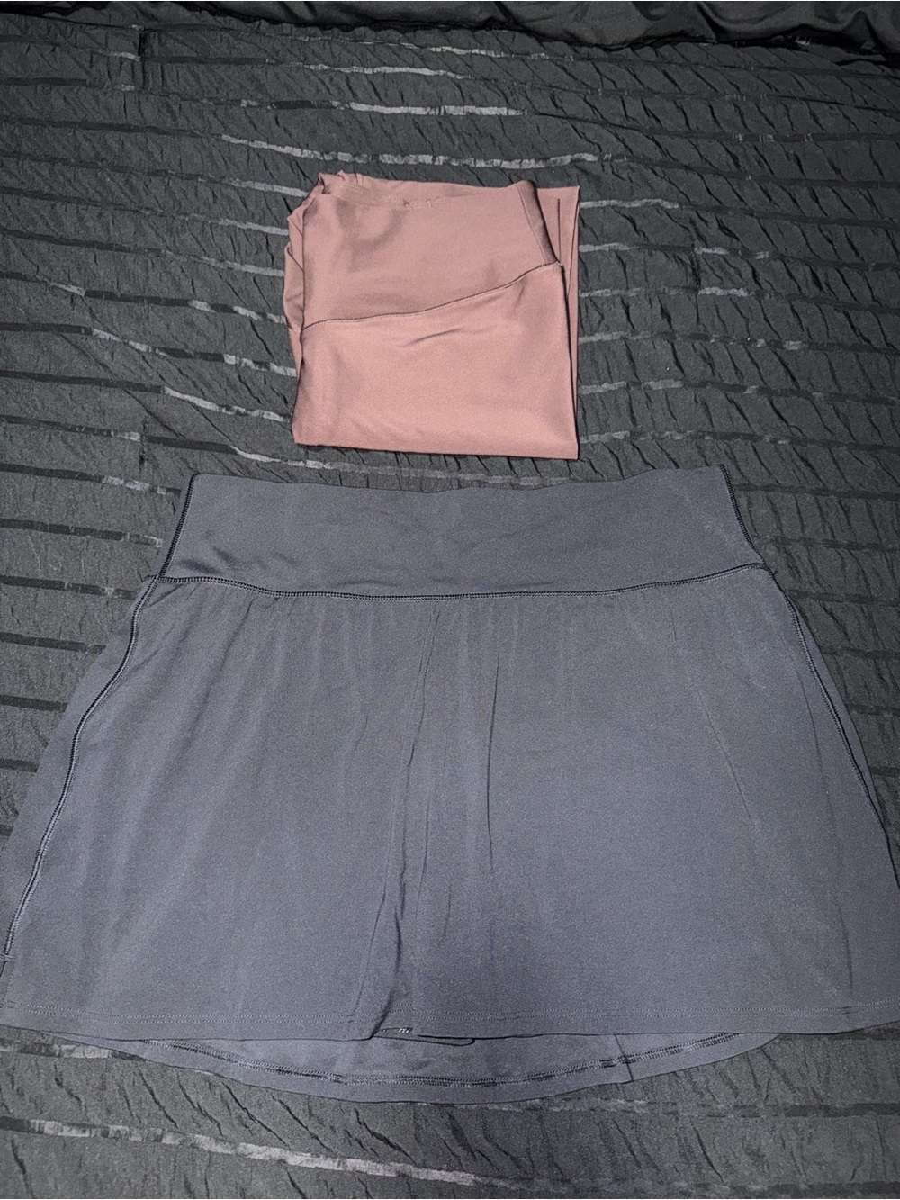 Women’s Black Athletic Skort & Brown Legging